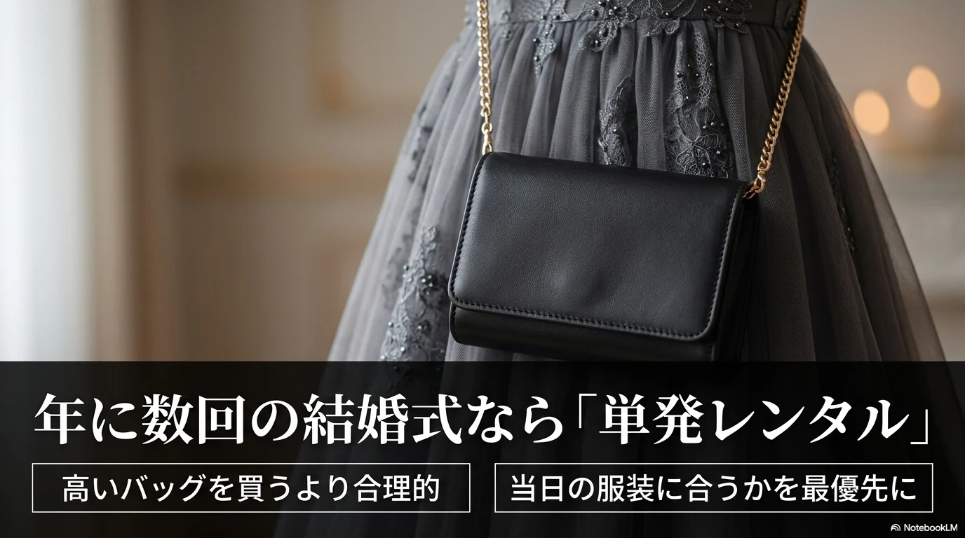 年に数回の結婚式なら単発レンタルが向いていることを示す図解