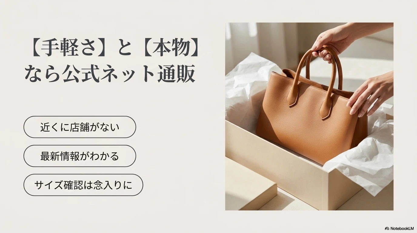 公式オンラインや百貨店ECでブランドバッグを買う場面