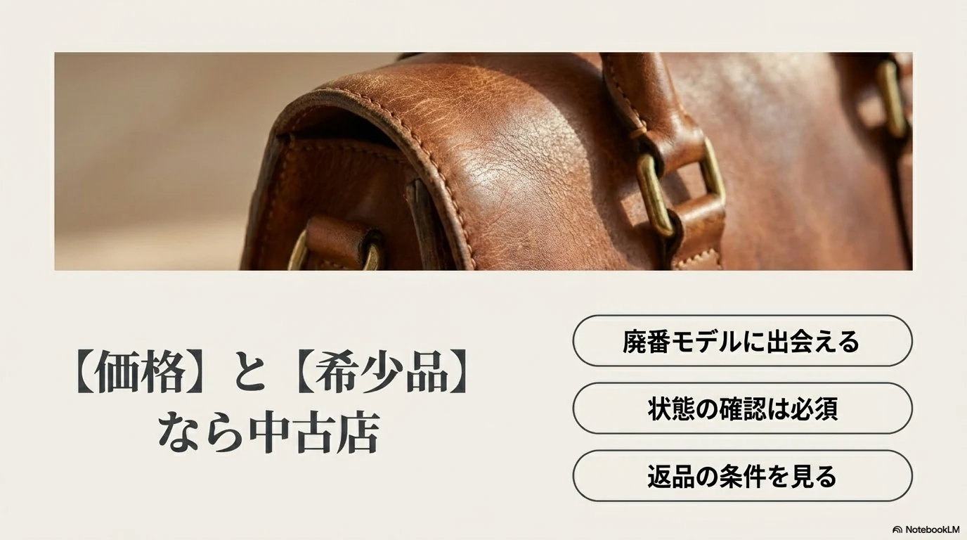 中古ブランドバッグの状態確認ポイントを示す画像