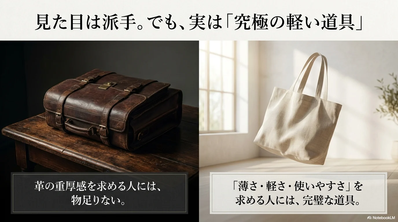 ゴヤールの軽さと道具としての魅力を整理したイメージ