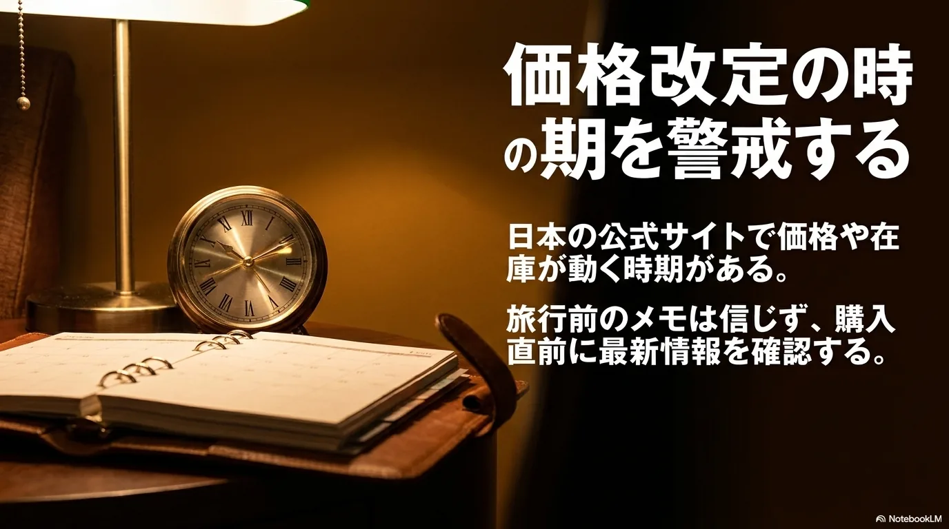 イルビゾンテの価格改定時期は購入直前に公式情報を確認する図