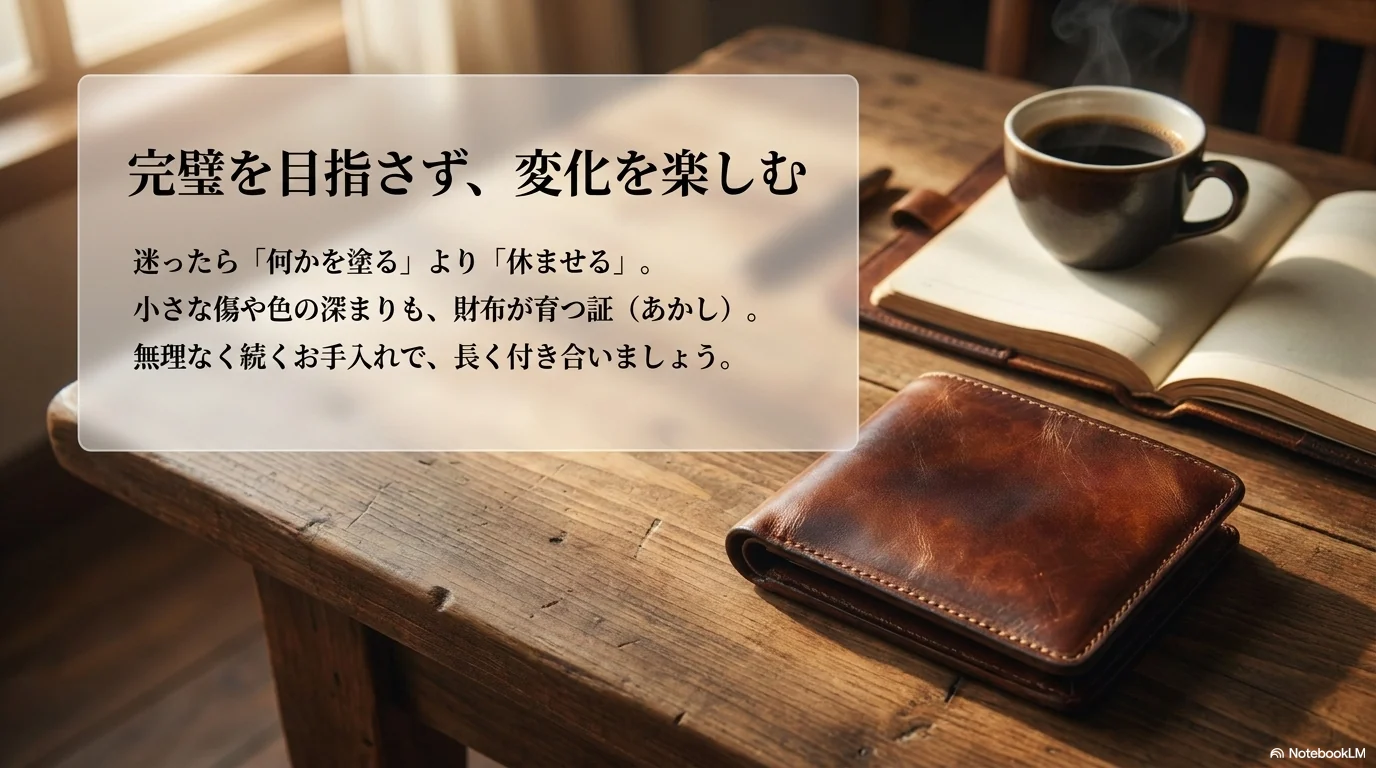 革財布は完璧を目指さず変化を楽しみながら手入れする