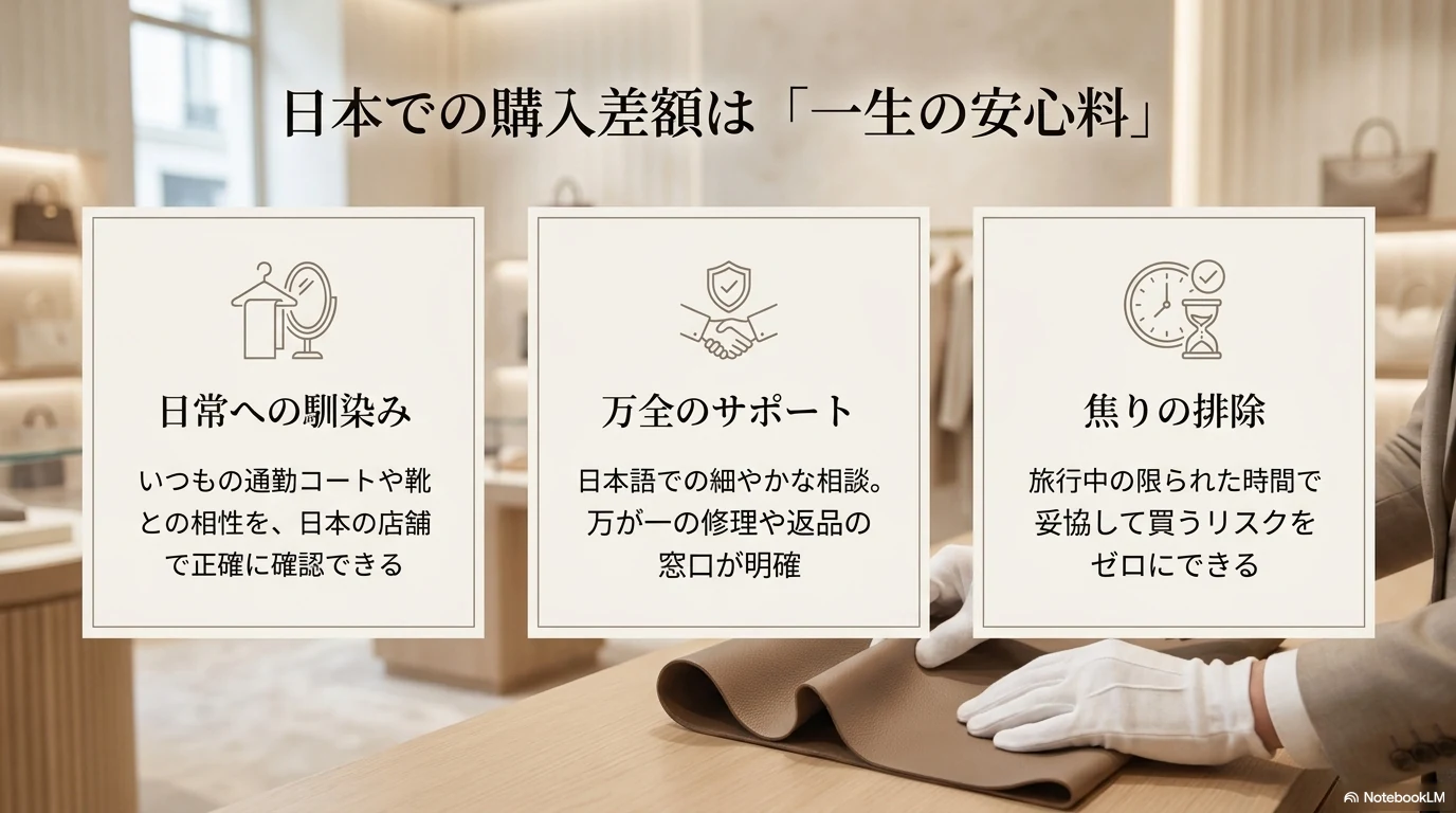 The Rowを日本で買う安心感とサポートを整理した図