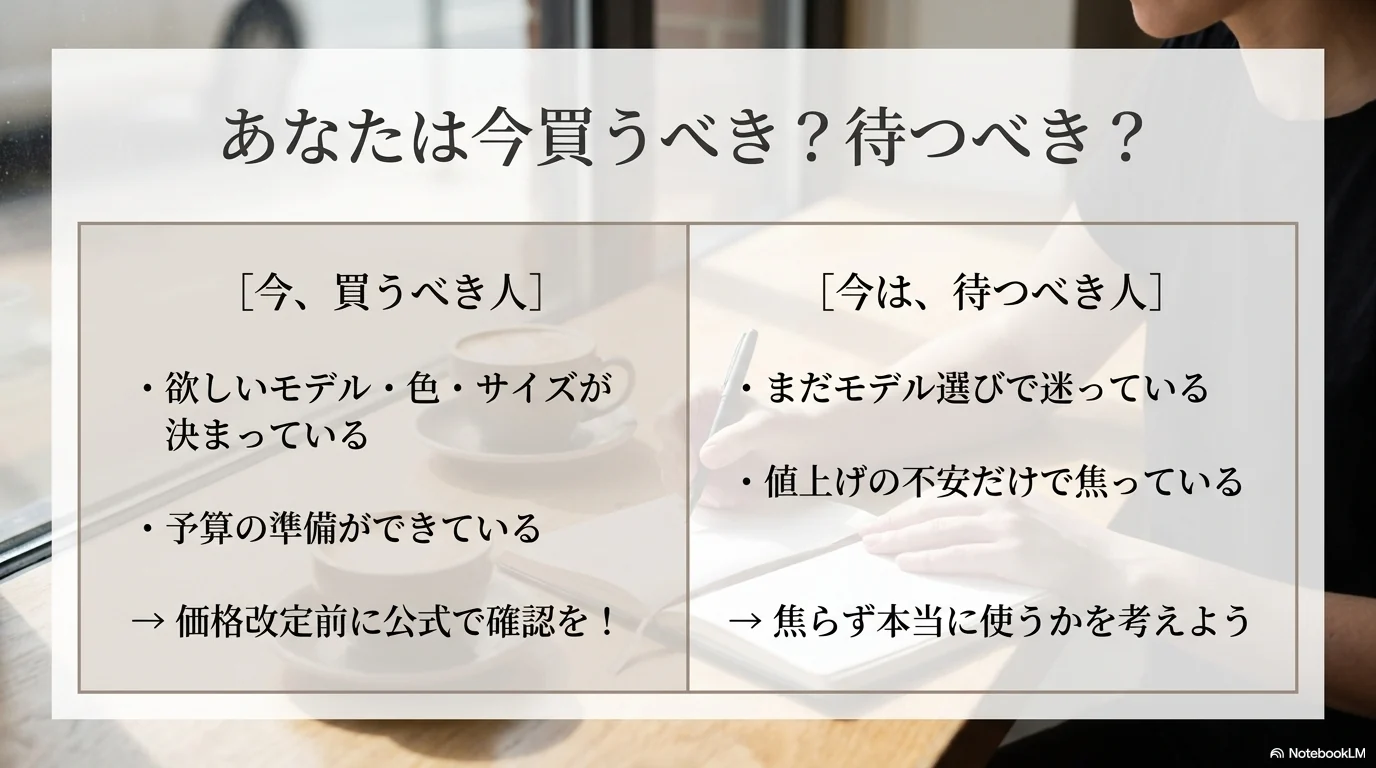 ヴァレクストラを今買うべき人と待ってもいい人の判断軸