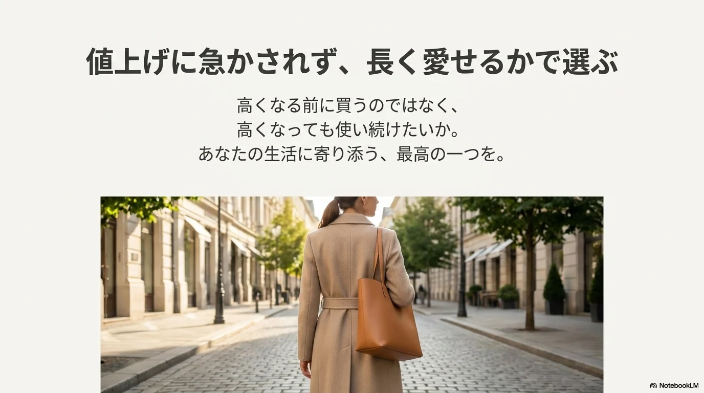 ヴァレクストラは値上げに急かされず長く愛せるかで選ぶ