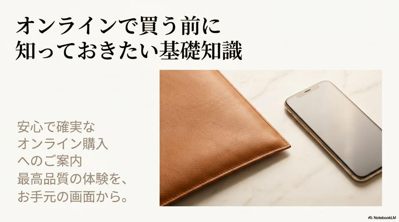 オンラインで購入する前に押さえておきたい基本を示した図
