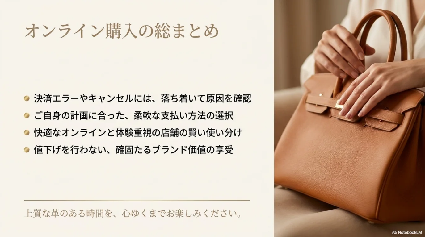 決済エラーへの対処、支払い方法の選択、オンラインと店舗の使い分けをまとめた図