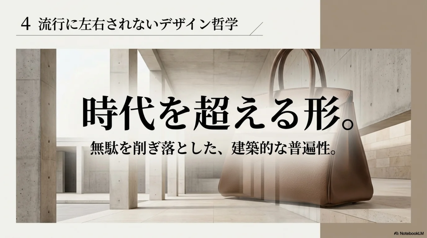 無駄を削ぎ落とした建築的な普遍性というデザインの考え方を示した図
