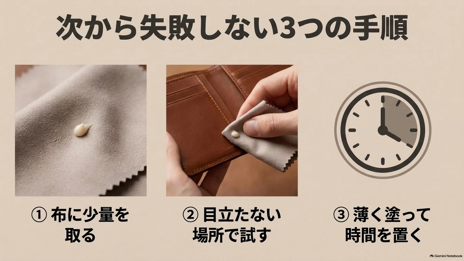 革財布のクリームを塗りすぎないための三つの手順